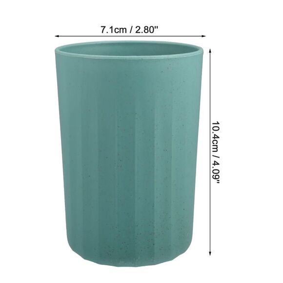 Bathroom Smooth Lines Wheat Straw Toothpaste Tumbler Deep Green 4.09''x2.80'' - Picture 4 of 6